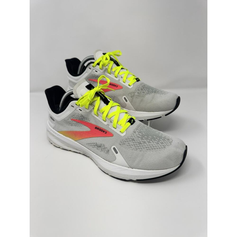 Brooks Launch GTS 9 Running Shoes  White pink yellow Women’s Sz 11.5